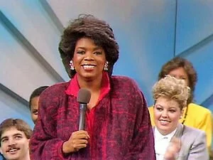 Winfrey on the first national broadcast of The...